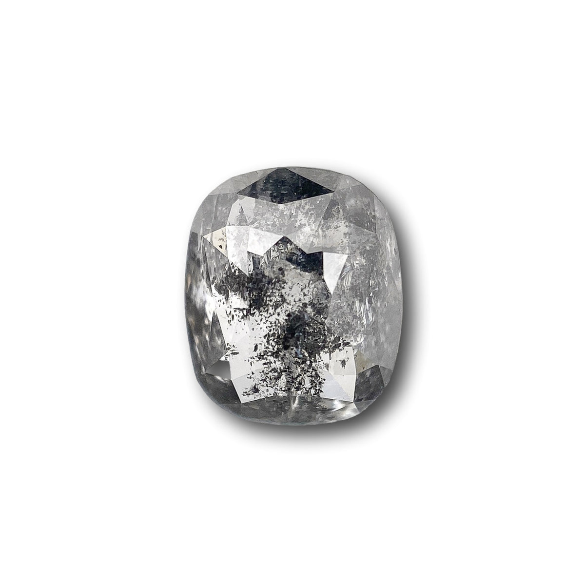 1.13ct | Salt & Pepper Cushion Shape Rose Cut Diamond