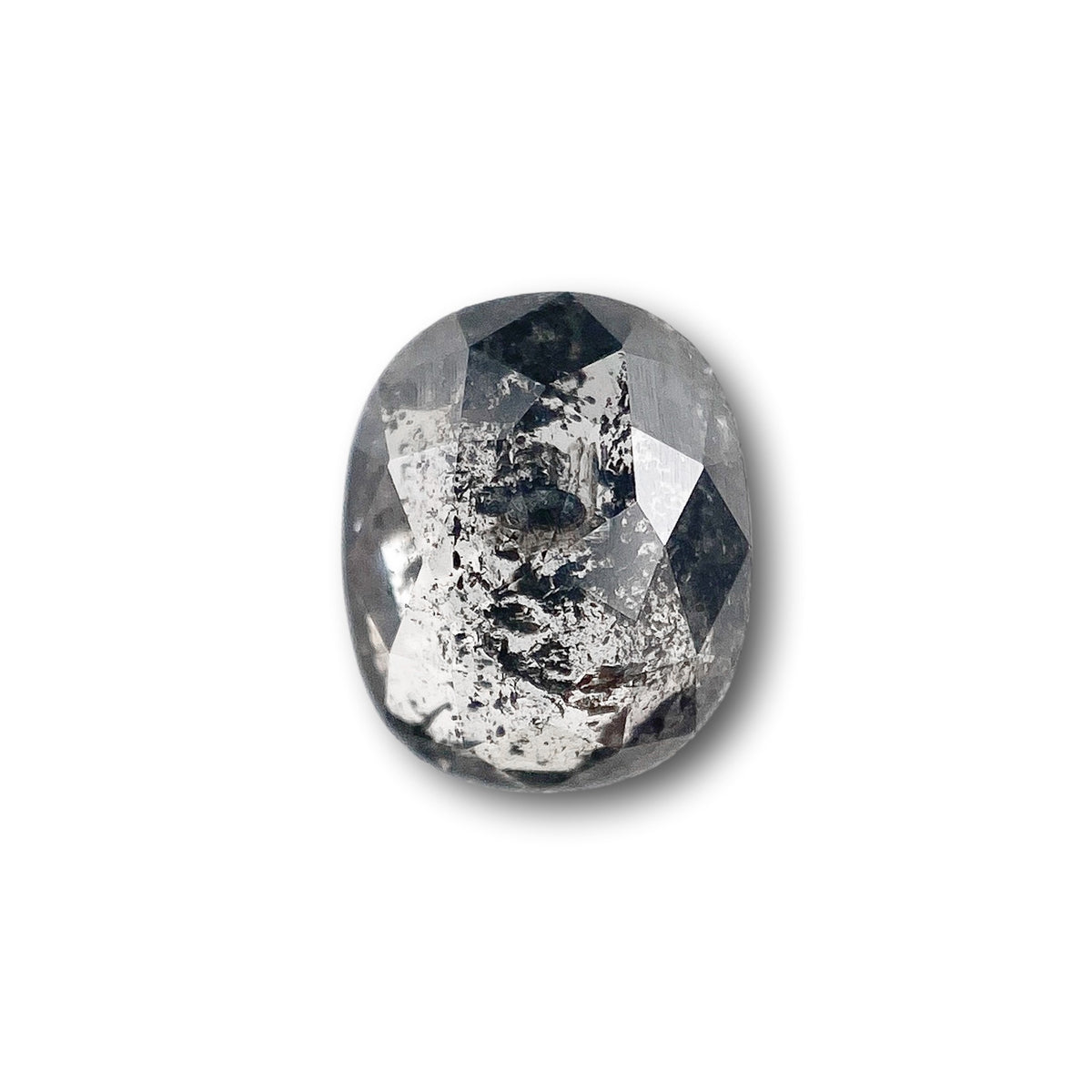 1.01ct | Salt & Pepper Cushion Shape Rose Cut Diamond