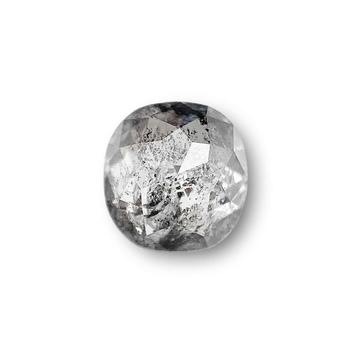 0.87ct | Salt & Pepper Cushion Shape Rose Cut Diamond