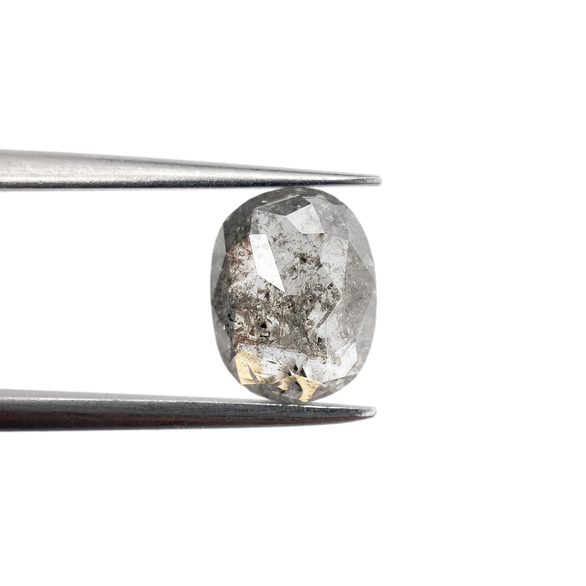 1.71ct | Salt & Pepper Oval Shape Rose Cut Diamond - Modern Rustic Diamond