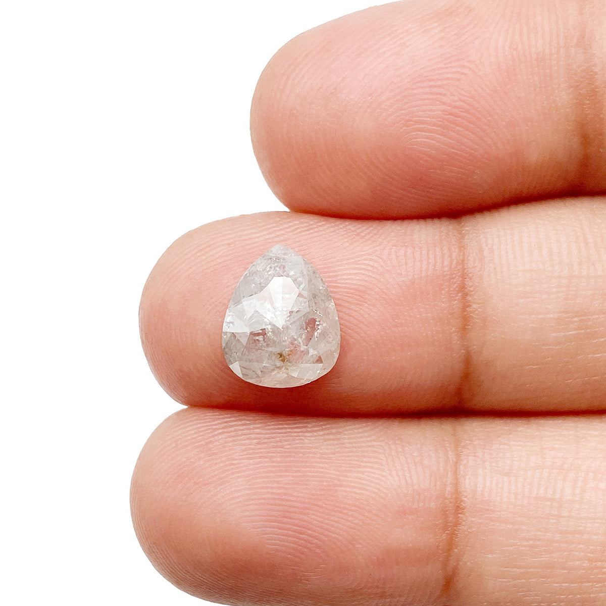 1.71ct | Rustic  Pear Shape Rose Cut Diamond - Modern Rustic Diamond