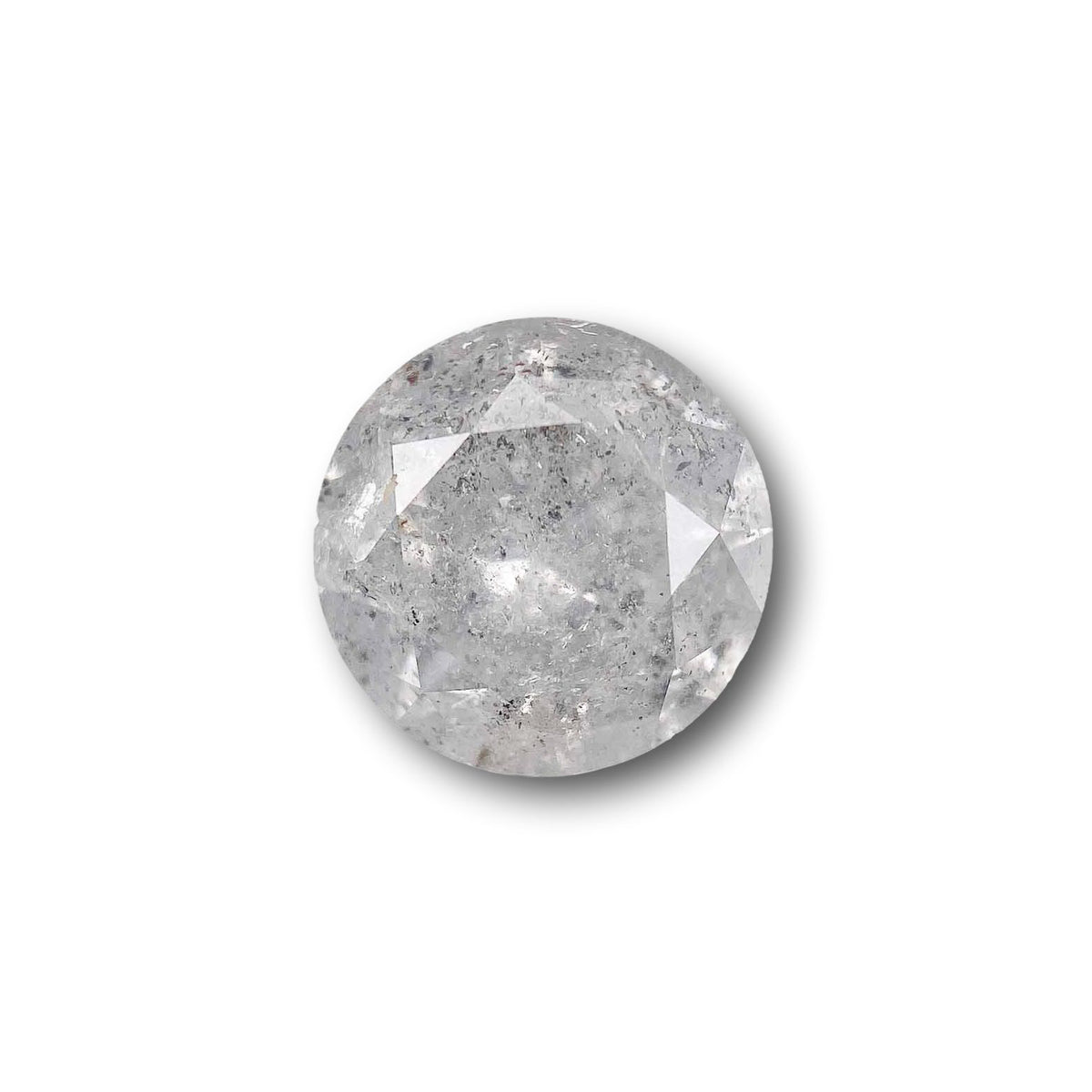1.71ct | Salt & Pepper Round Shape Brilliant Cut Diamond - Modern Rustic Diamond