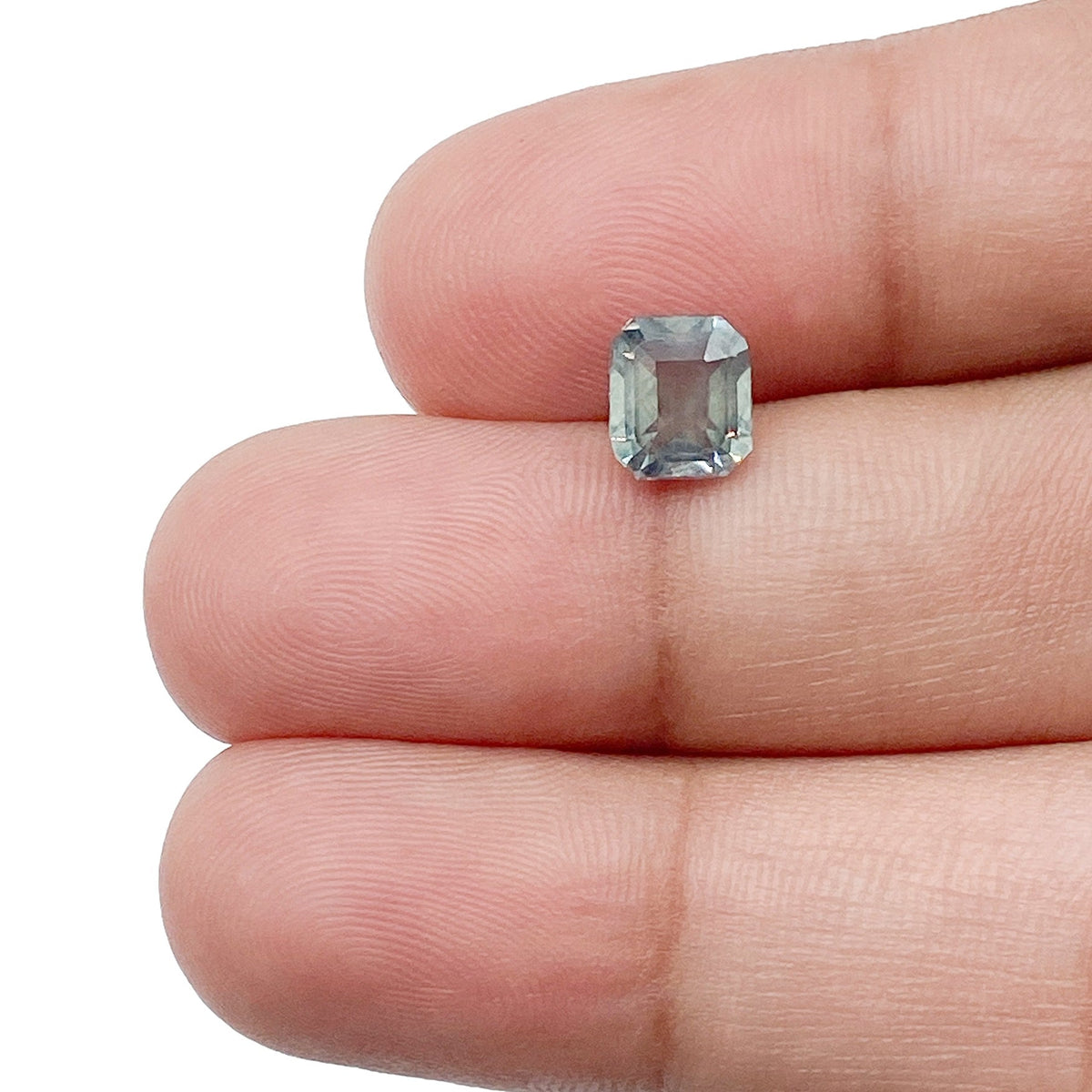 1.72ct | Emerald Cut Green Montana Sapphire-Modern Rustic Diamond