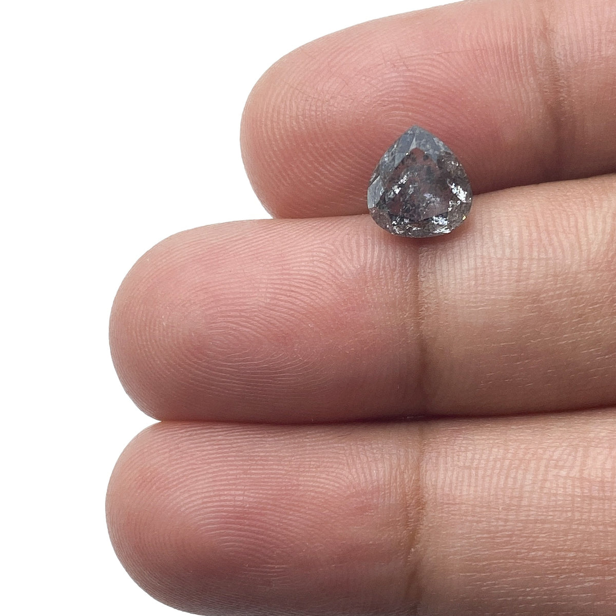 1.72ct | Salt & Pepper Pear Shape Brilliant Cut Diamond - Modern Rustic Diamond