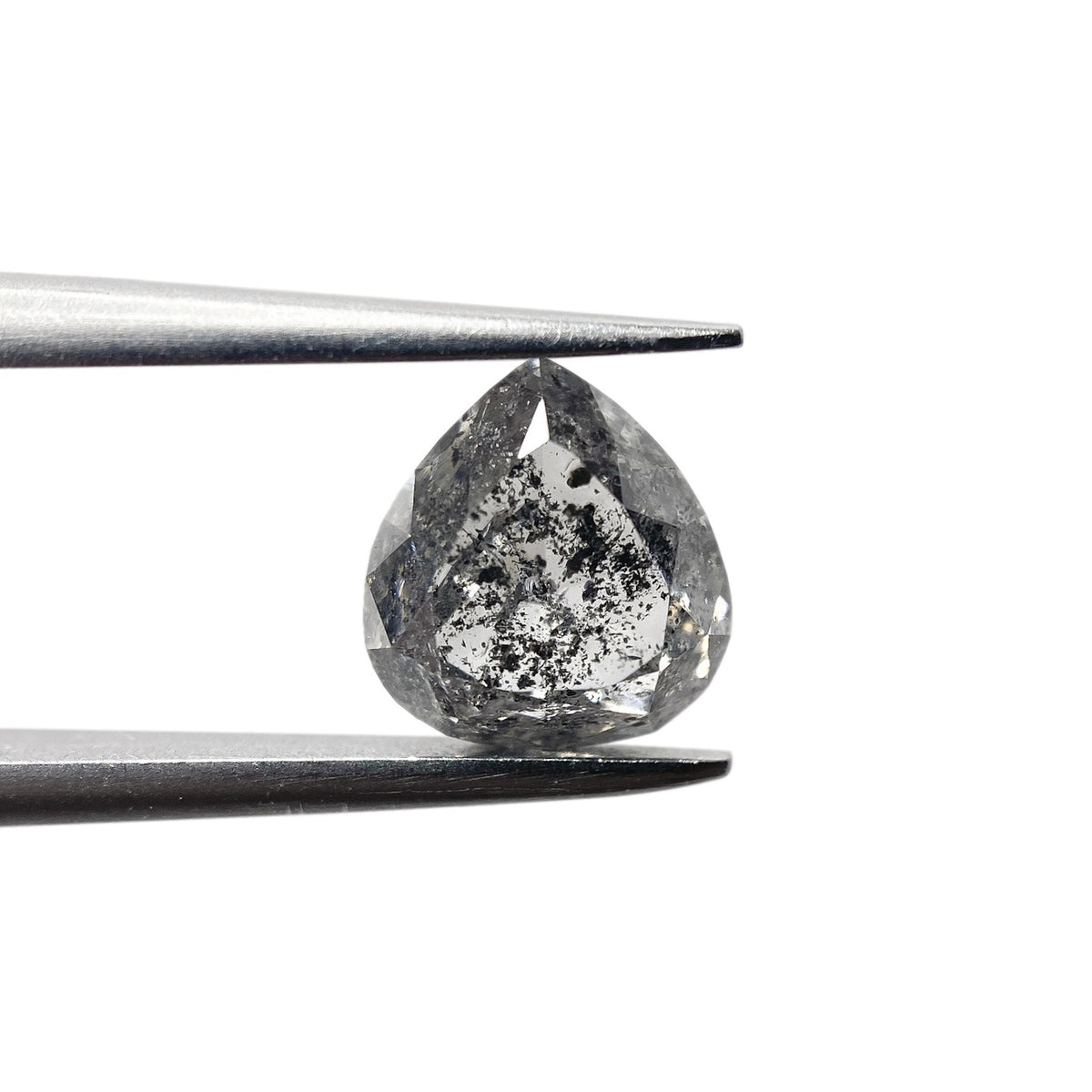 1.72ct | Salt & Pepper Pear Shape Brilliant Cut Diamond - Modern Rustic Diamond