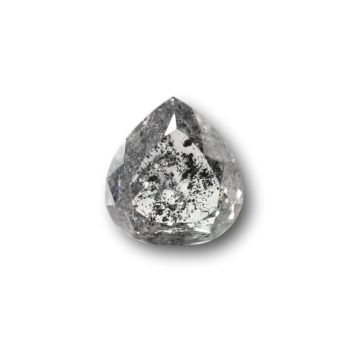 1.72ct | Salt & Pepper Pear Shape Brilliant Cut Diamond - Modern Rustic Diamond