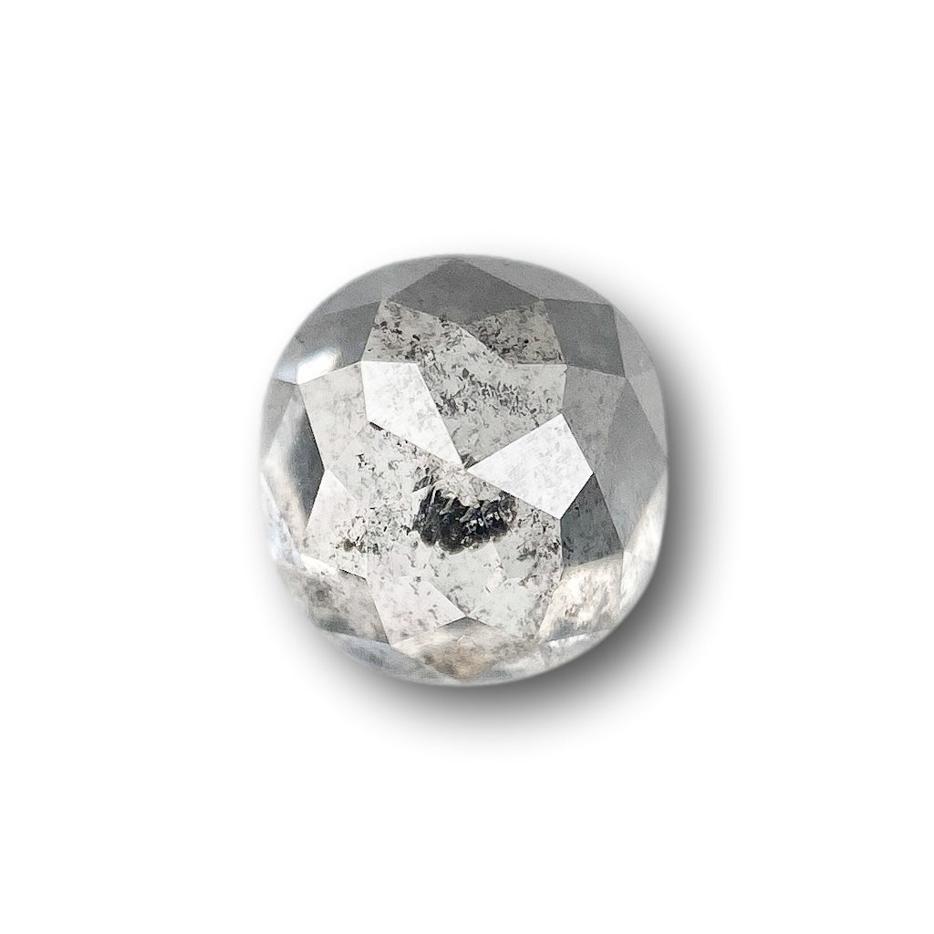 1.12ct | Salt & Pepper Cushion Shape Rose Cut Diamond