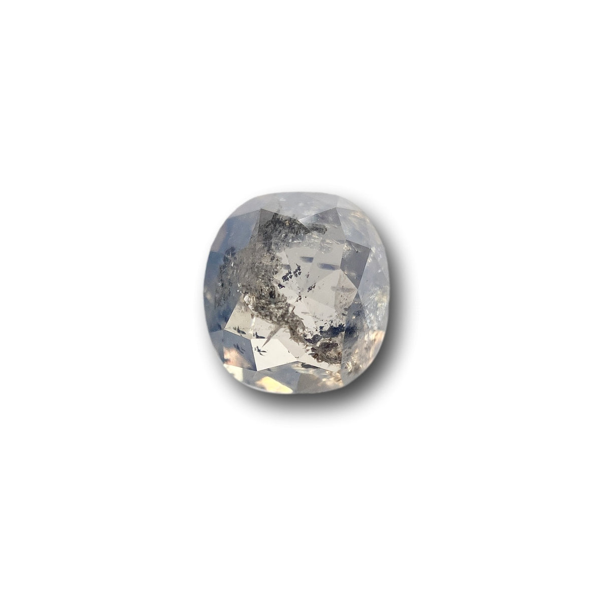 1.98ct | Salt & Pepper Cushion Shape Rose Cut Diamond - Modern Rustic Diamond