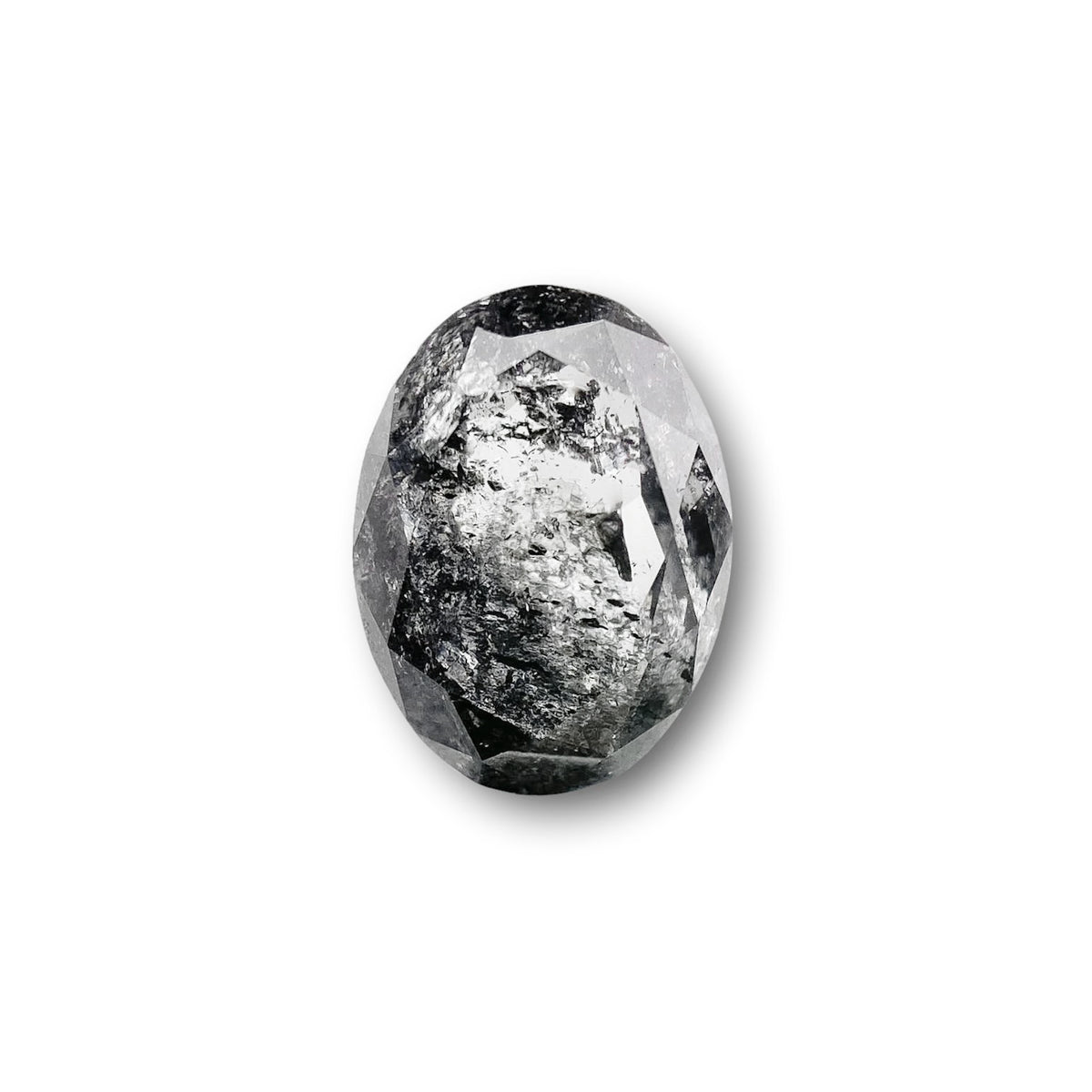 1.28ct | Salt & Pepper Oval Shape Rose Cut Diamond - Modern Rustic Diamond