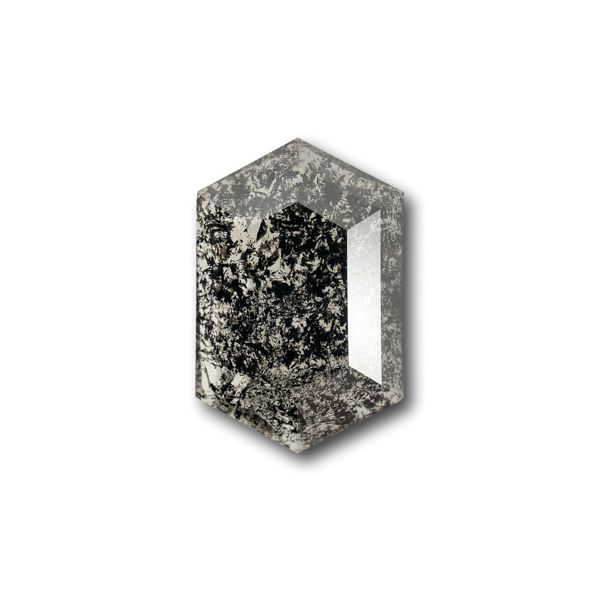 3.15ct | Salt & Pepper Hexagon Shape Rose Cut Diamond