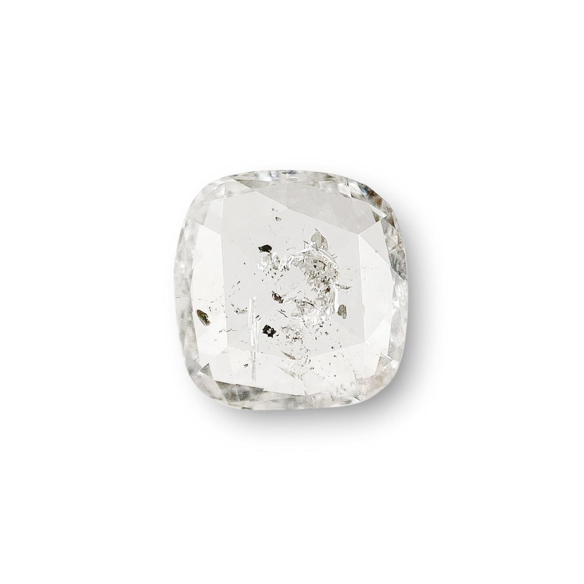 0.90ct | Salt & Pepper Cushion Shape Rose Cut Diamond