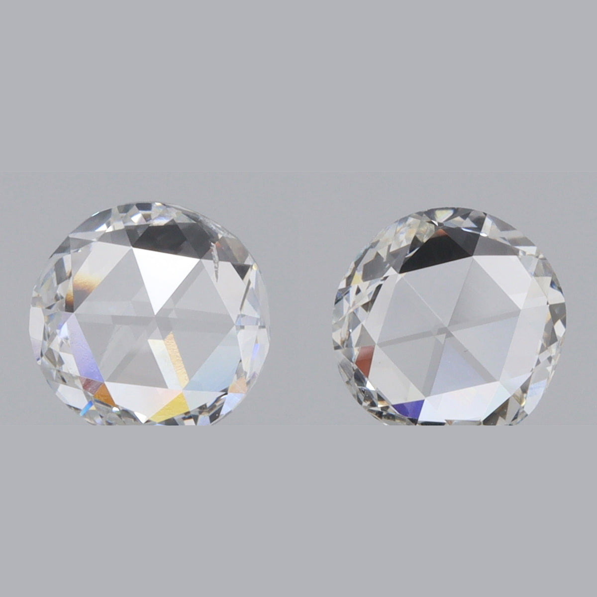 0.74cttw | H SI1 Round Shape Rose Cut Diamond Matched Pair