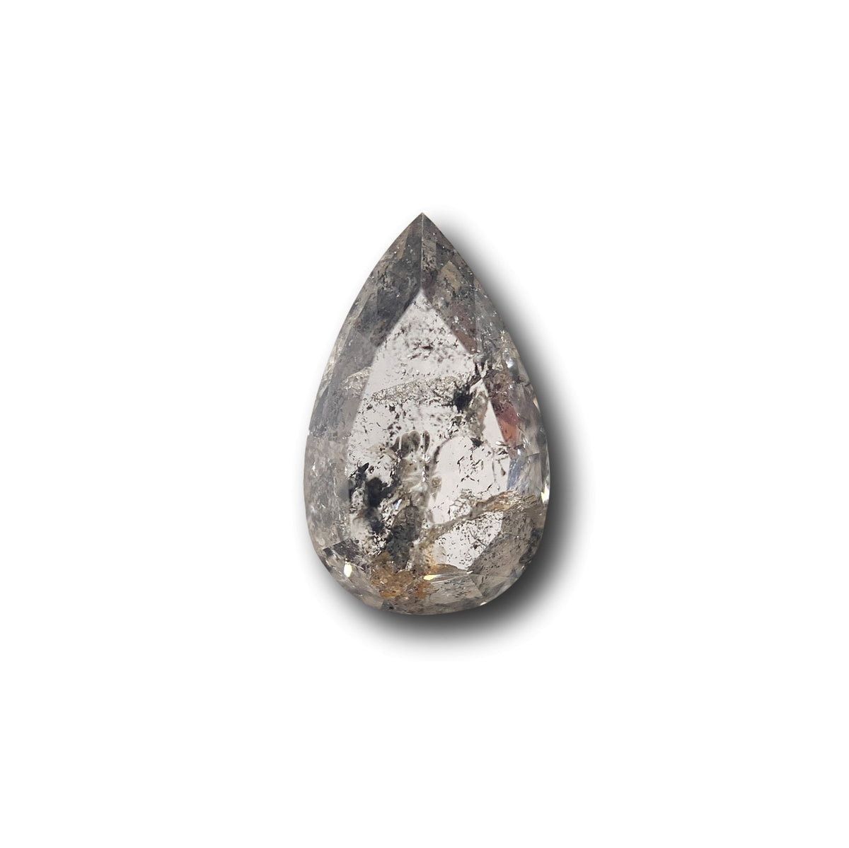 1.00ct | Salt & Pepper Pear Shape Rose Cut Diamond