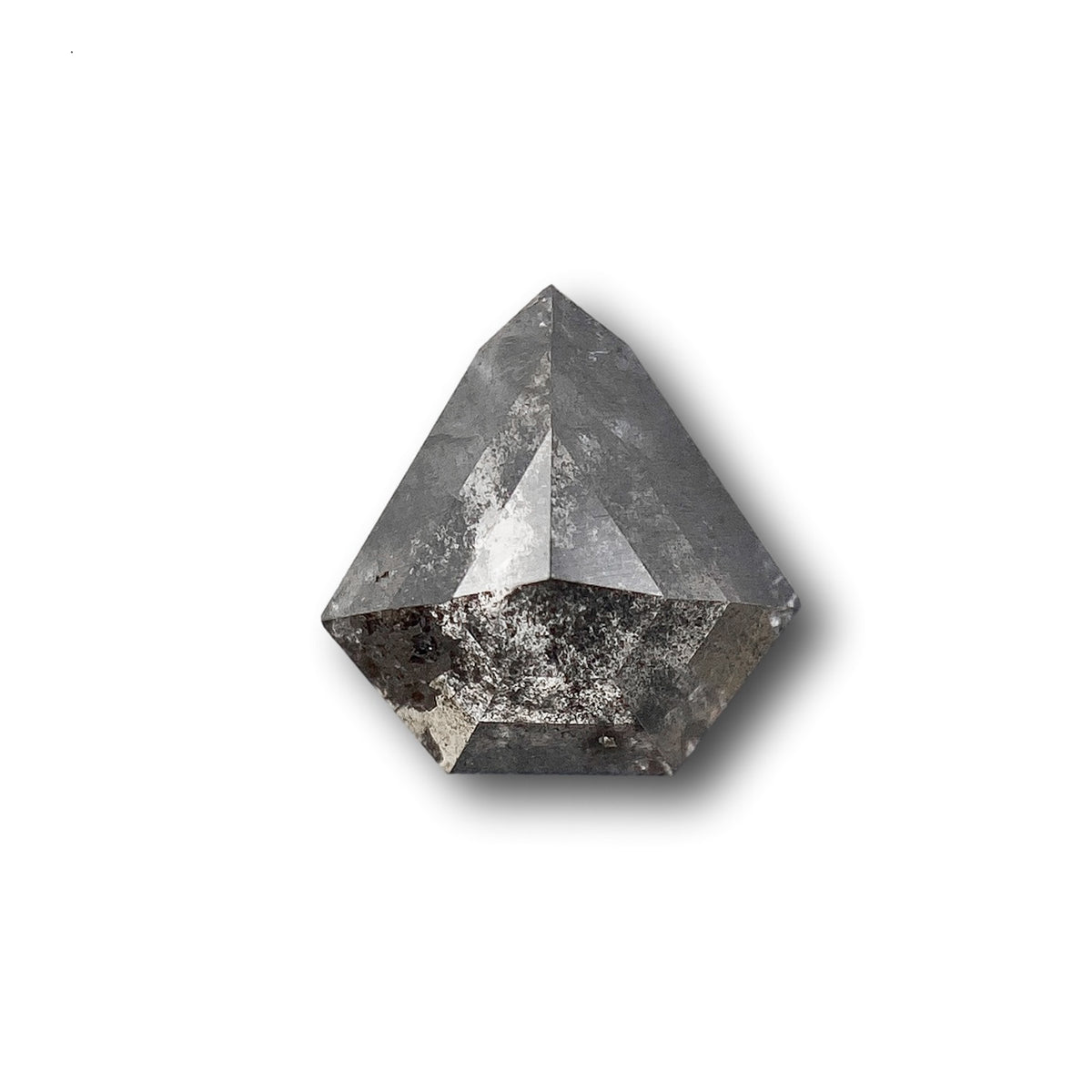 0.95ct | Salt & Pepper Shield Shape Rose Cut Diamond - Modern Rustic Diamond