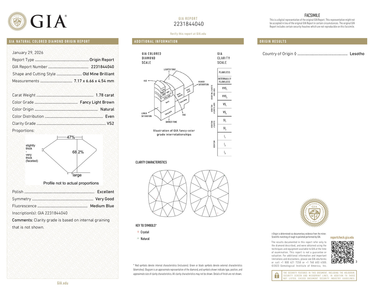 1.78ct | Fancy Light Brown VS2 Cushion Shape Old Mine Cut Diamond (GIA) - Modern Rustic Diamond