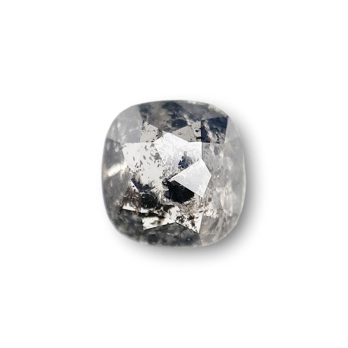 1.09ct | Salt & Pepper Cushion Shape Rose Cut Diamond