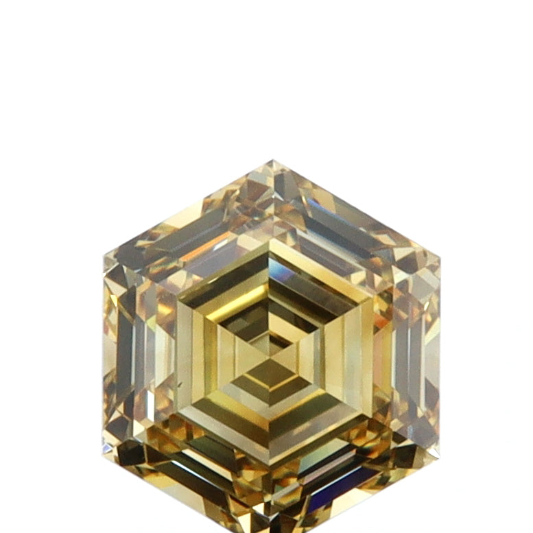 1.25ct | Fancy Brownish Yellow VS1 Hexagon Shape Step Cut Diamond (GIA) - Modern Rustic Diamond