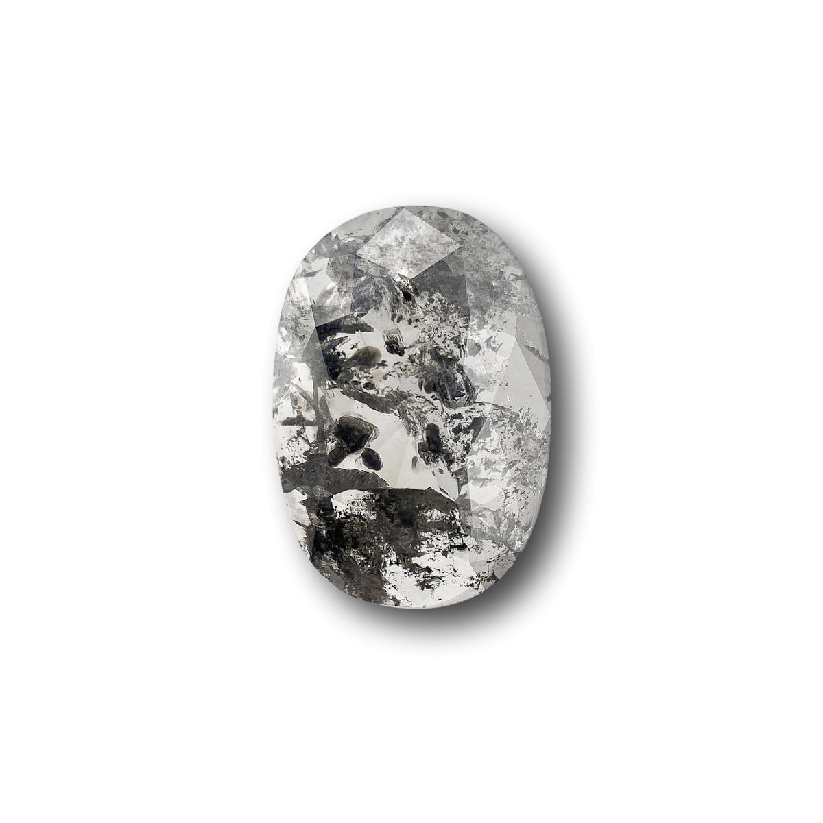 1.28ct | Salt & Pepper Oval Shape Rose Cut Diamond