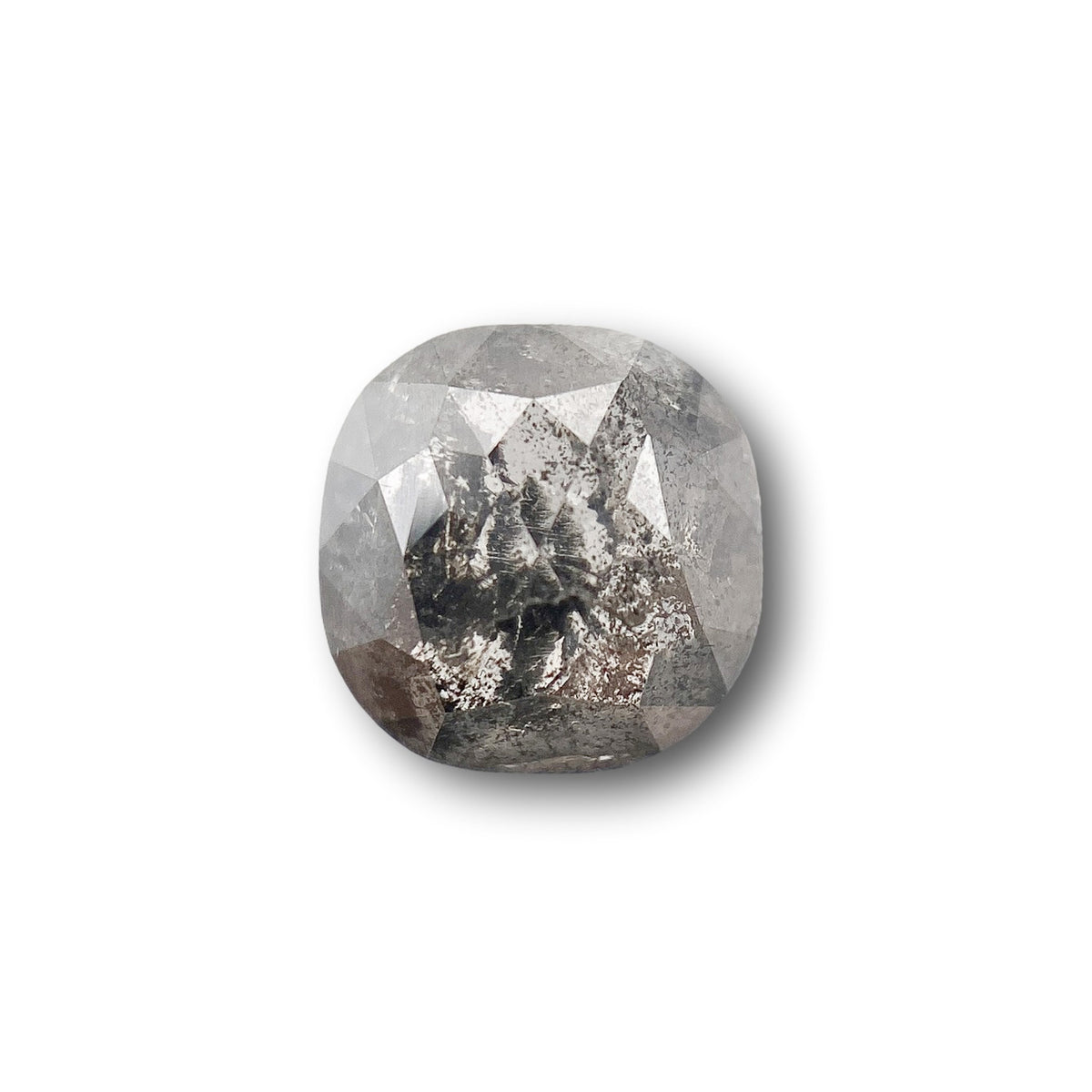 0.81ct | Salt & Pepper Cushion Shape Rose Cut Diamond