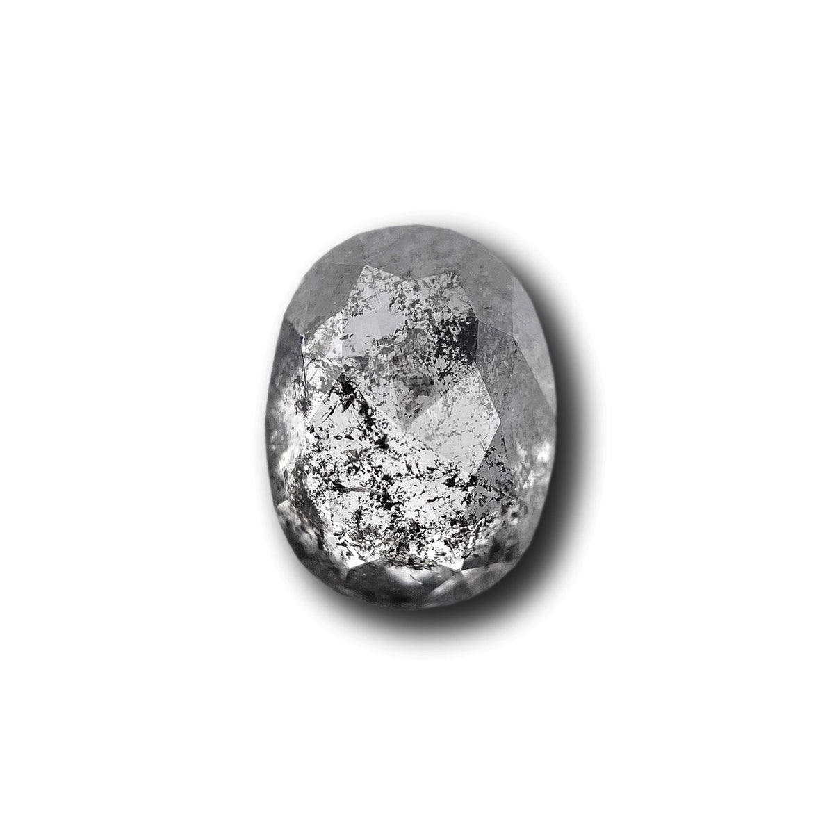 1.18ct | Salt & Pepper Oval Shape Rose Cut Diamond - Modern Rustic Diamond
