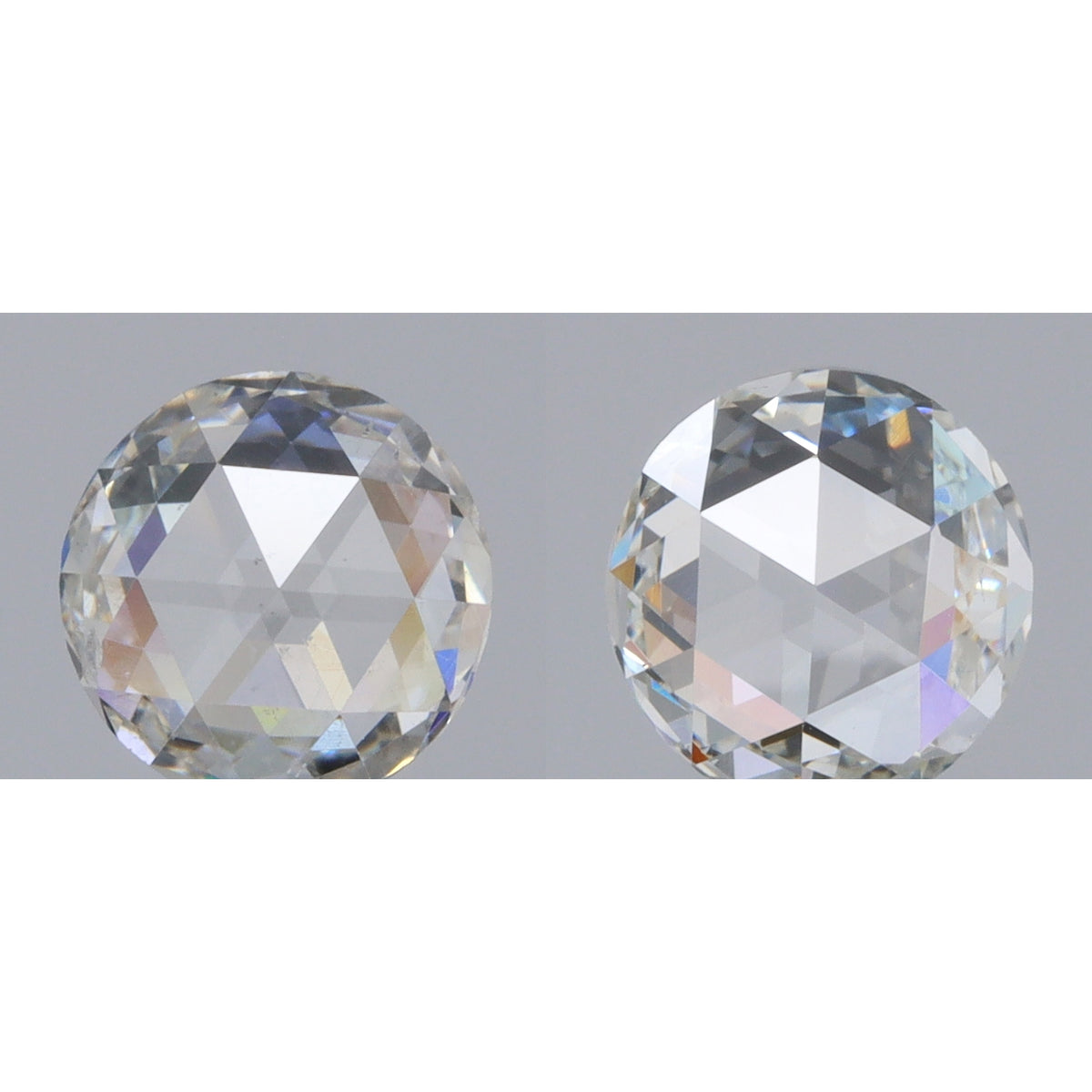 0.81cttw | G-H SI Round Shape Rose Cut Diamond Matched Pair - Modern Rustic Diamond