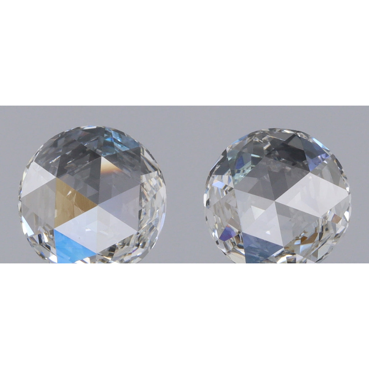 0.59cttw | G-H SI Round Shape Rose Cut Diamond Matched Pair - Modern Rustic Diamond
