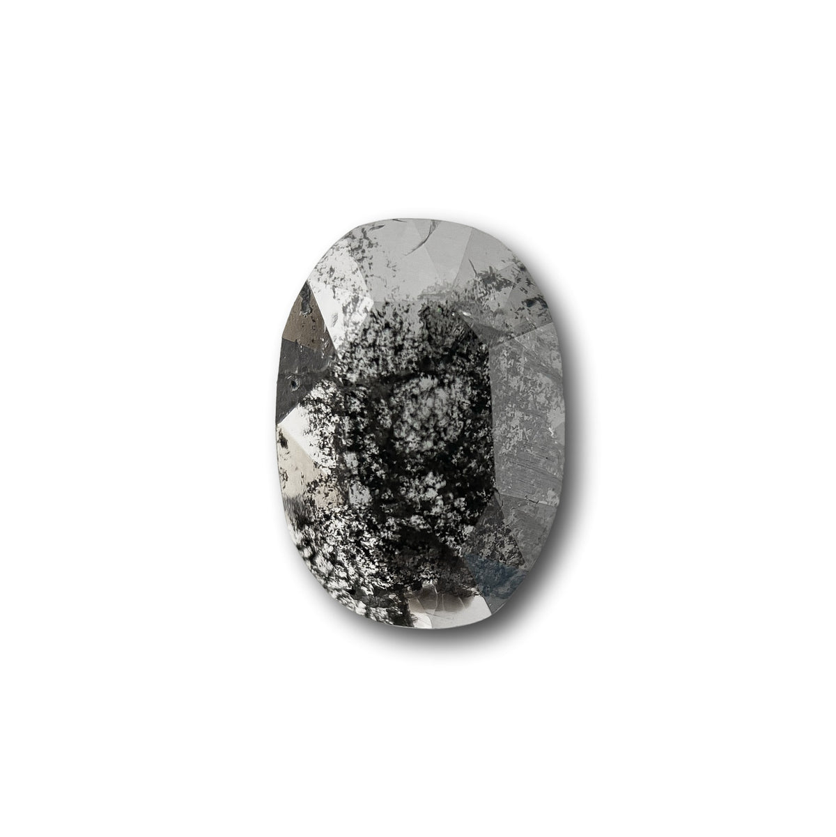 0.59ct | Salt & Pepper Oval Shape Rose Cut Diamond - Modern Rustic Diamond