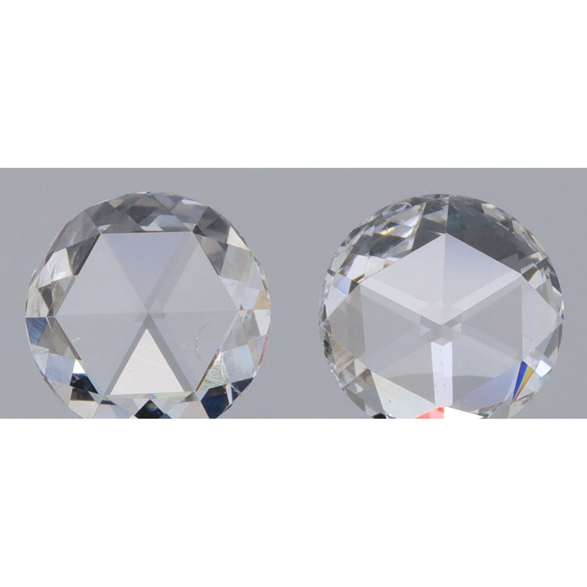 0.54cttw | F-G VS-SI Round Shape Rose Cut Diamond Matched Pair - Modern Rustic Diamond