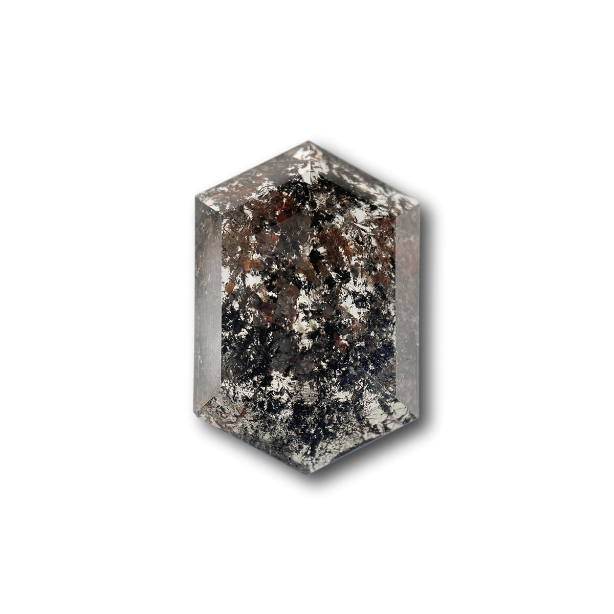 4.70ct | Salt & Pepper Hexagon Shape Rose Cut Diamond