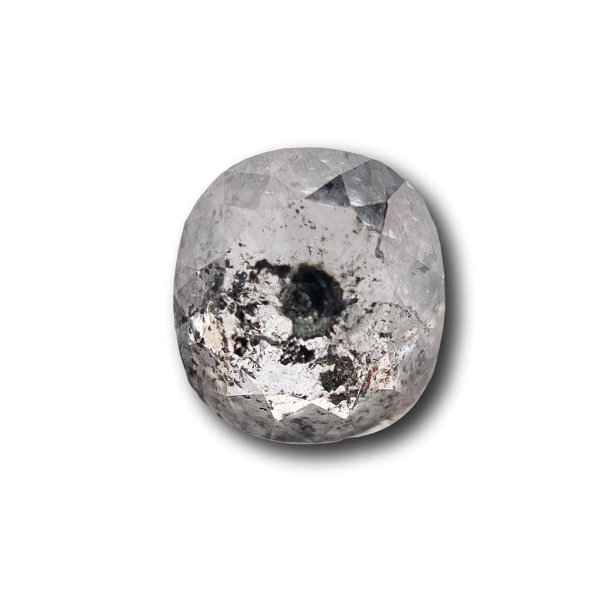 1.08ct | Salt & Pepper Cushion Shape Rose Cut Diamond - Modern Rustic Diamond