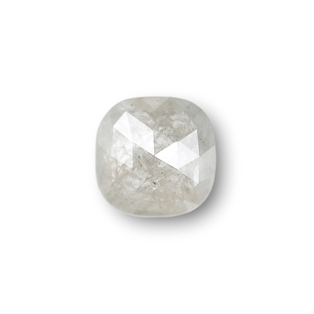 0.65ct | Salt & Pepper Cushion Shape Rose Cut Diamond