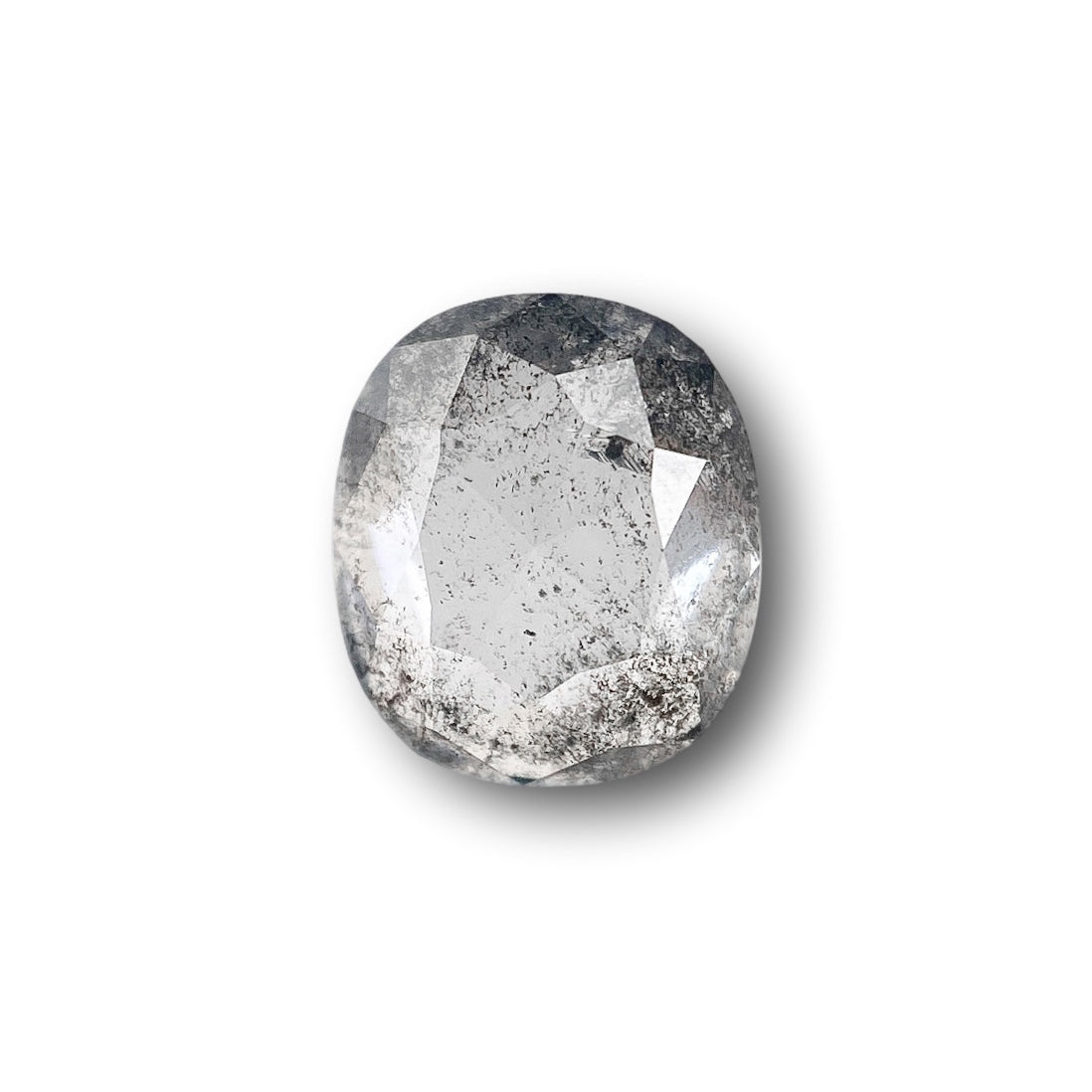 1.26ct | Salt & Pepper Cushion Shape Rose Cut Diamond