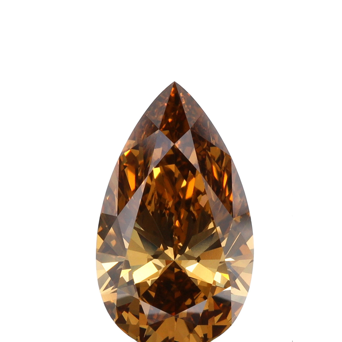 3.01ct | Cognac VS2 Pear Shape Brilliant Cut Diamond (GIA) - Modern Rustic Diamond