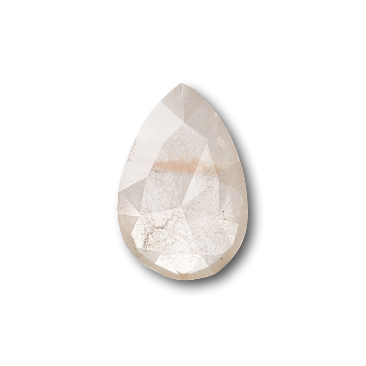 2.68ct | Salt & Pepper Pear Shape Rose Cut Diamond - Modern Rustic Diamond