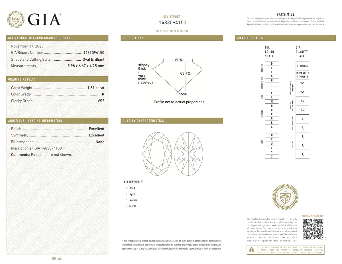 1.81ct | K/VS2 Oval Shape Brilliant Cut Diamond (GIA) - Modern Rustic Diamond