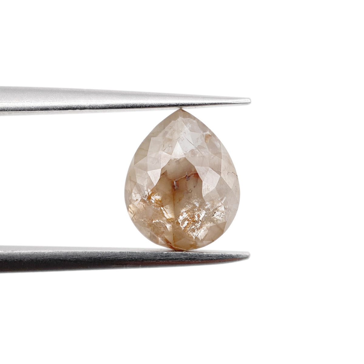 1.81ct | Salt & Pepper Pear Shape Rose Cut Diamond - Modern Rustic Diamond