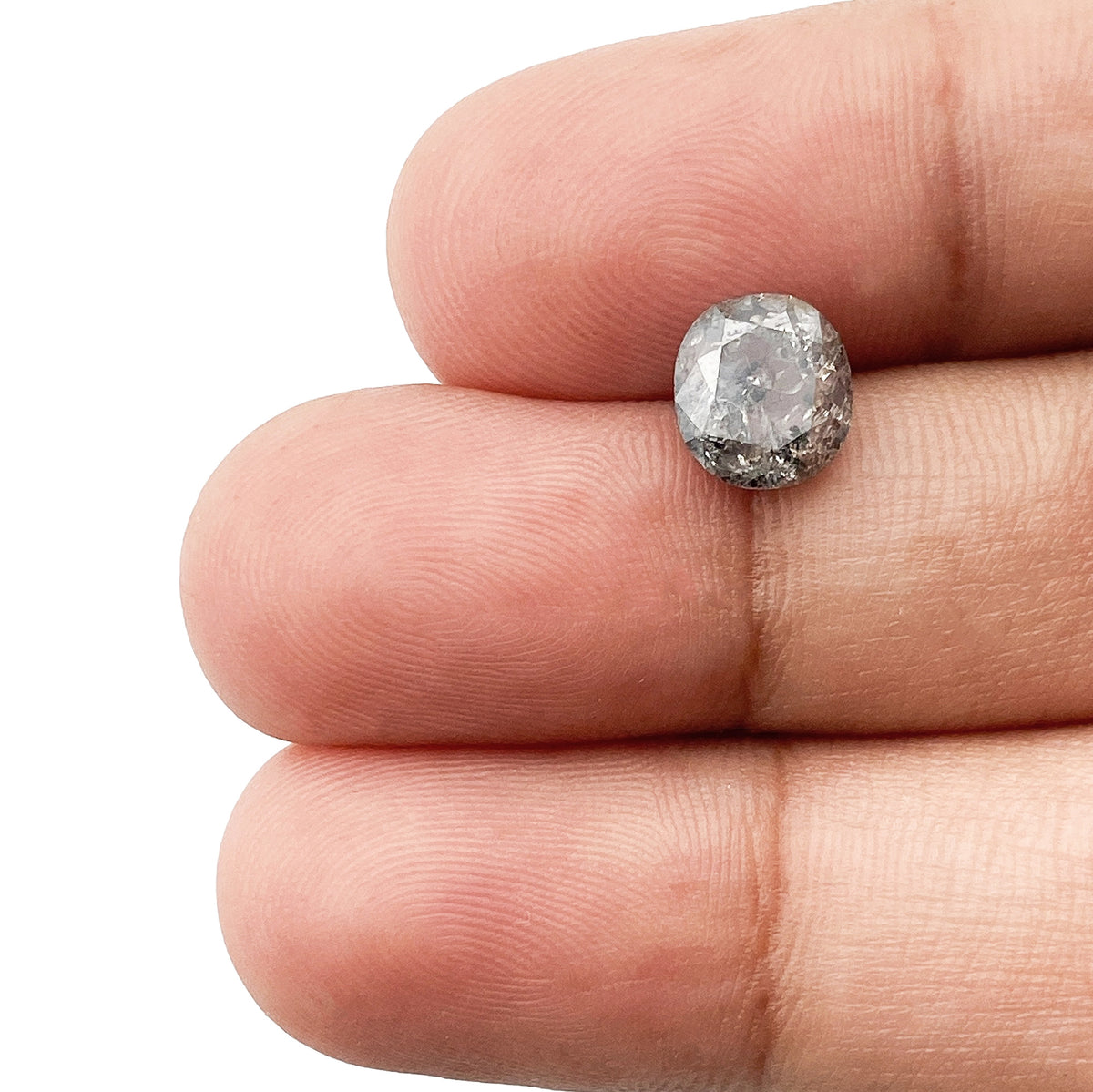 1.81ct | Salt & Pepper Cushion Shape Brilliant Cut Diamond - Modern Rustic Diamond