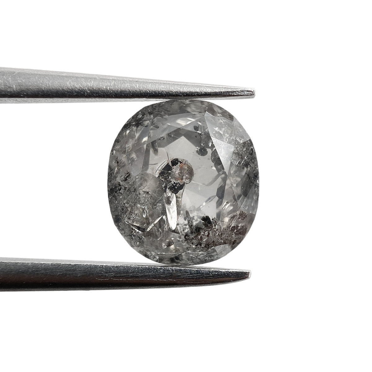 1.81ct | Salt & Pepper Cushion Shape Brilliant Cut Diamond - Modern Rustic Diamond