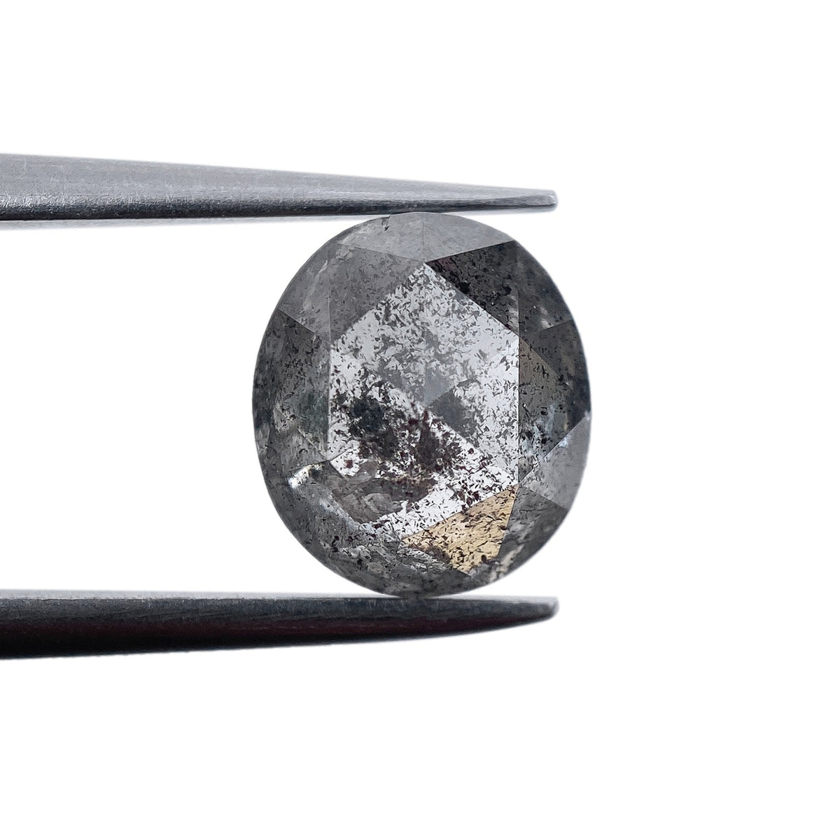 1.81ct | Salt & Pepper Oval Shape Rose Cut Diamond - Modern Rustic Diamond
