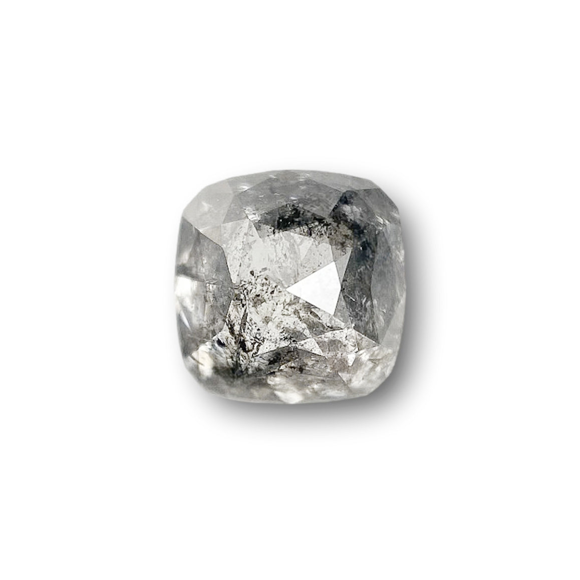 0.99ct | Salt & Pepper Cushion Shape Rose Cut Diamond