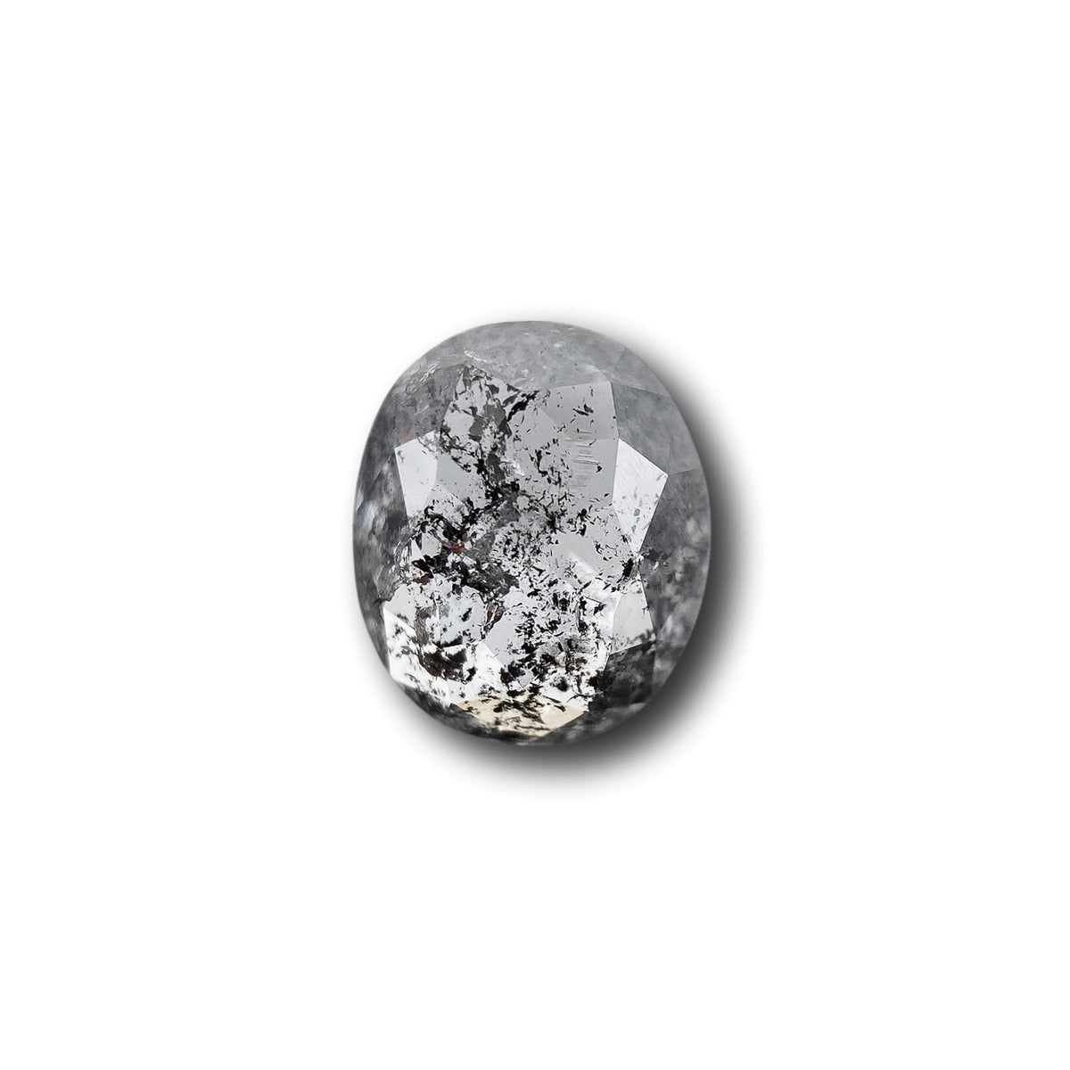 0.89ct | Salt & Pepper Cushion Shape Rose Cut Diamond