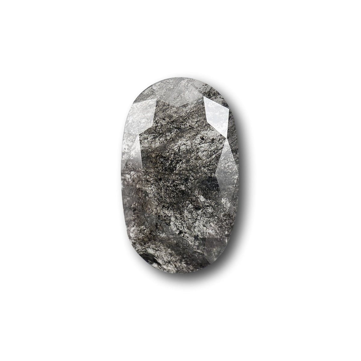 2.45ct | Salt & Pepper Oval Shape Rose Cut Diamond