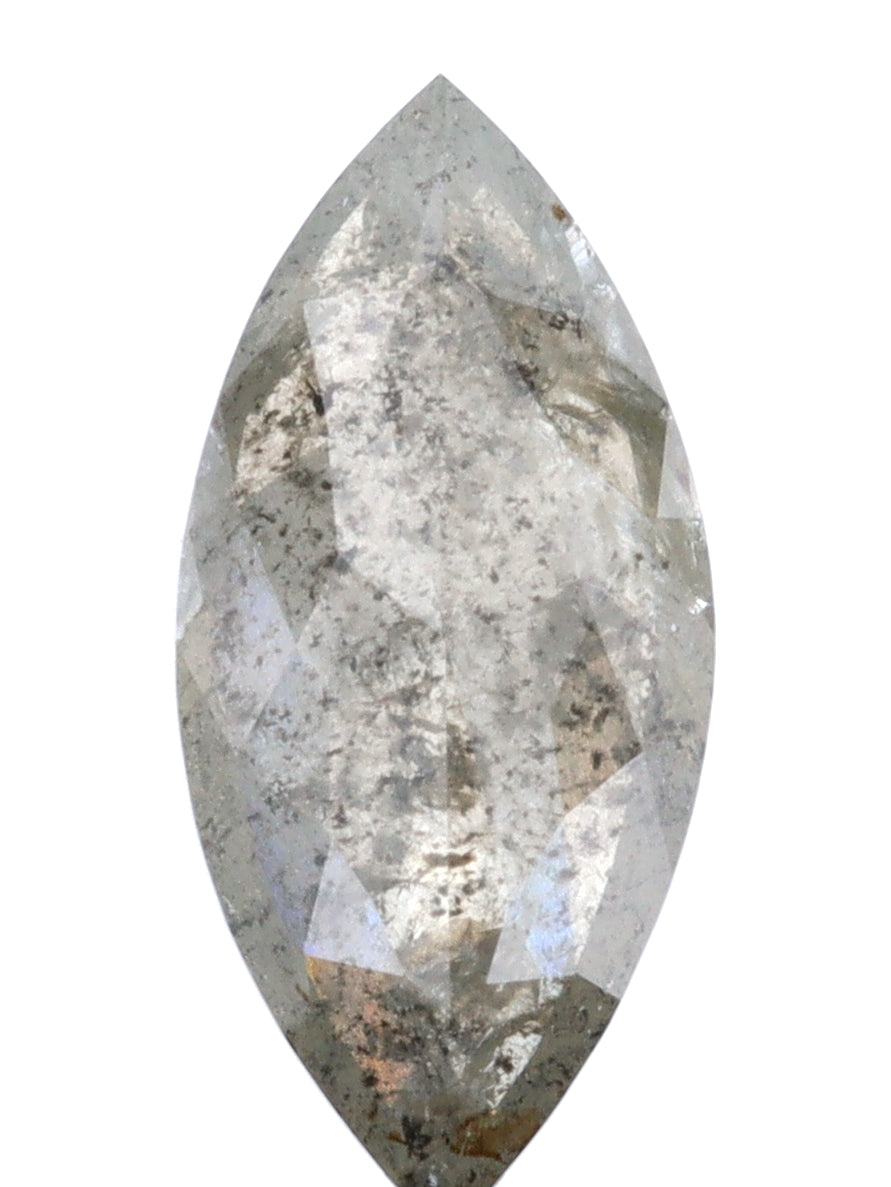 1.83ct | Salt & Pepper Marquise Shape Brilliant Cut Diamond - Modern Rustic Diamond