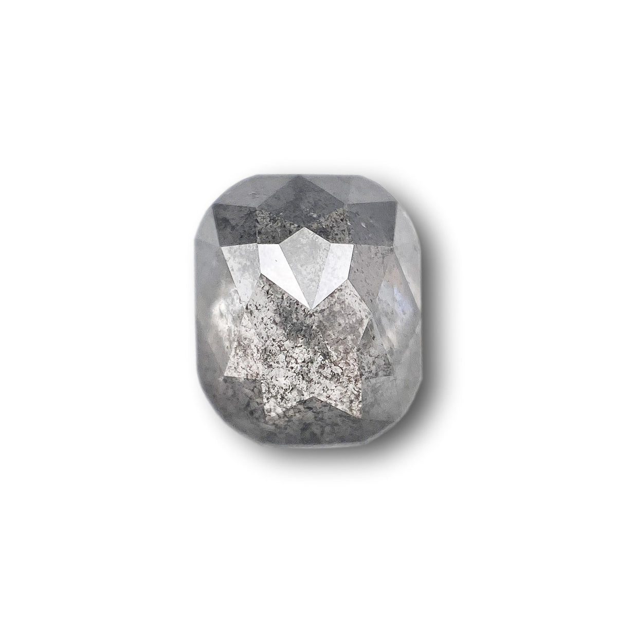 1.06ct | Salt & Pepper Cushion Shape Rose Cut Diamond
