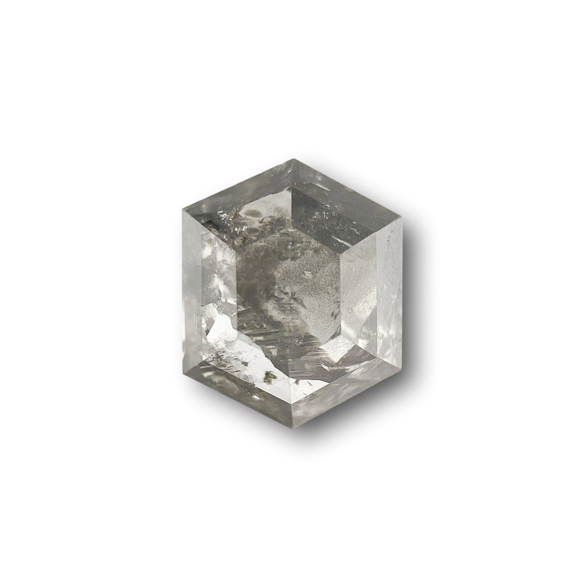 0.62ct | Salt & Pepper Hexagon Shape Rose Cut Diamond