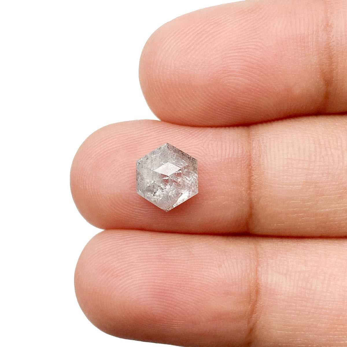 1.84ct | Rustic Hexagon Shape Rose Cut Diamond - Modern Rustic Diamond