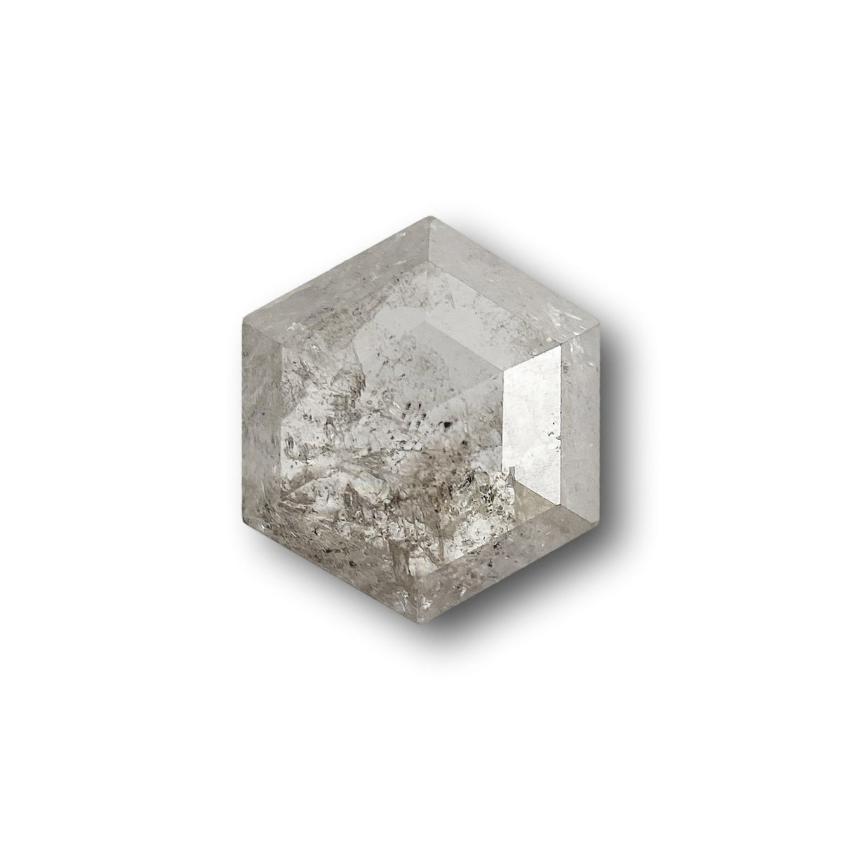 0.66ct | Salt & Pepper Hexagon Shape Rose Cut Diamond