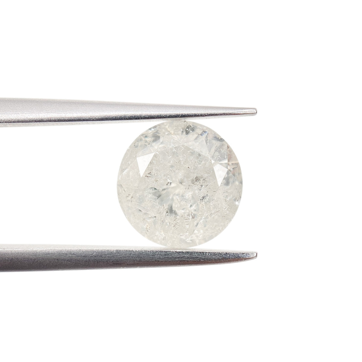 1.85ct | Salt & Pepper Round Shape Brilliant Cut Diamond - Modern Rustic Diamond