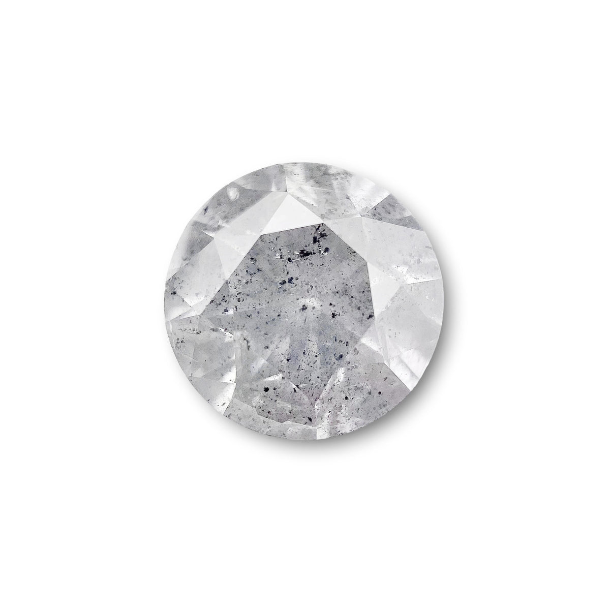 1.85ct | Salt & Pepper Round Shape Brilliant Cut Diamond - Modern Rustic Diamond