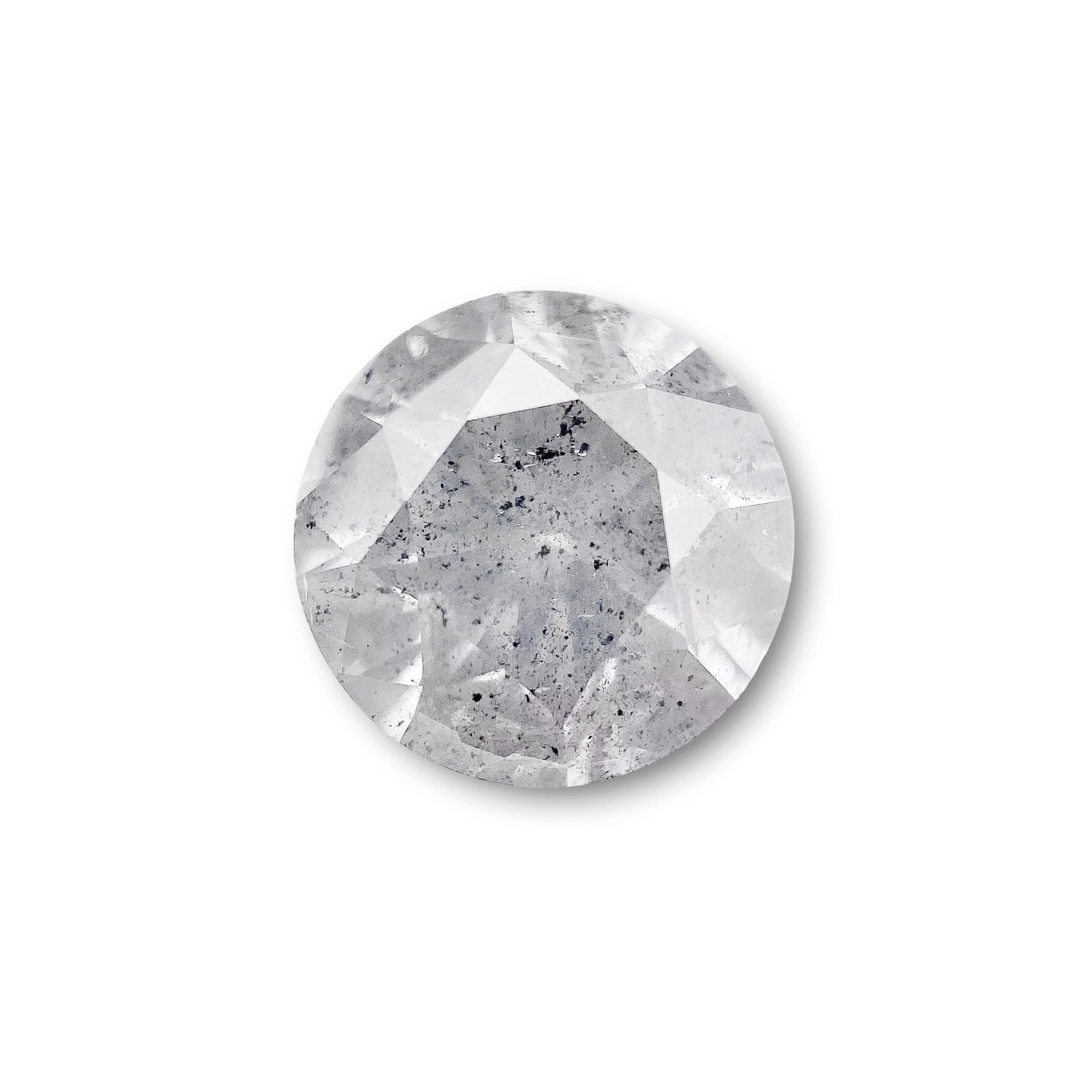 1.85ct | Salt & Pepper Round Shape Brilliant Cut Diamond - Modern Rustic Diamond